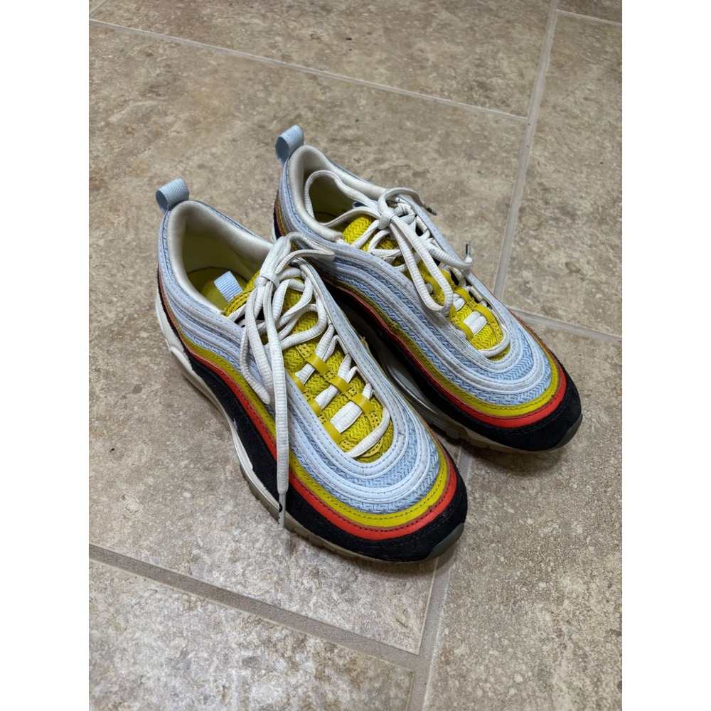Nike‎ Air Max 97 GS Kids Sneakers Multi-Color Yellow Blue DV2195-001 Size 4Y